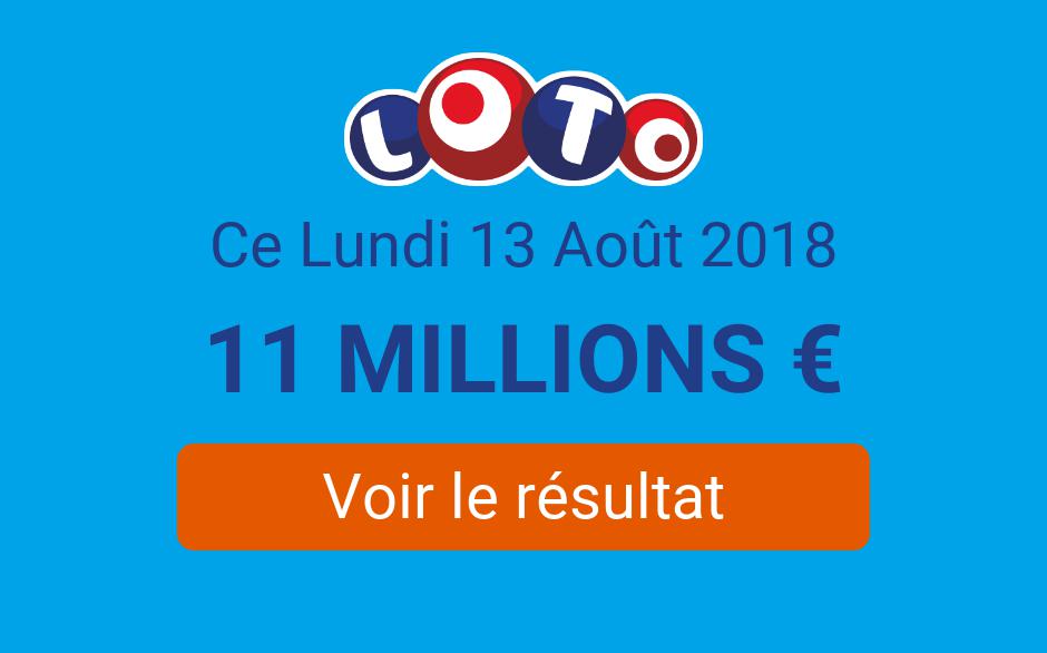 résultat loto 13 aout 2018
